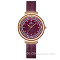 Belohnung Luxus-Armbanduhr voller Strass-Zifferblatt 4 Farben 32mm Zifferblatt Durchmesser Quarz-Japan-Uhrwerk Vakuumbeschichtung Damenuhren